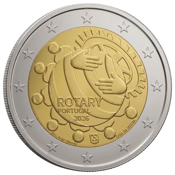 Монета 2 Euro Португалія 2026 - 100-річчя - Ротарі в Португалії | Coinshop