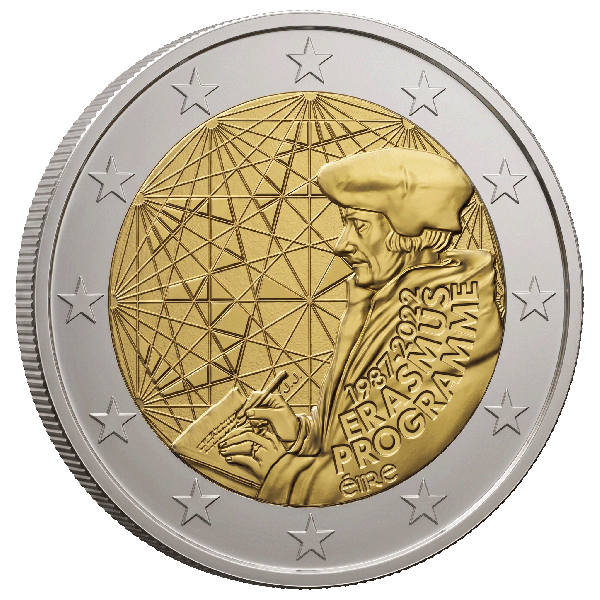 Монета 2 Euro Ірландія 2022 - 35 років програми «Еразм» | Coinshop