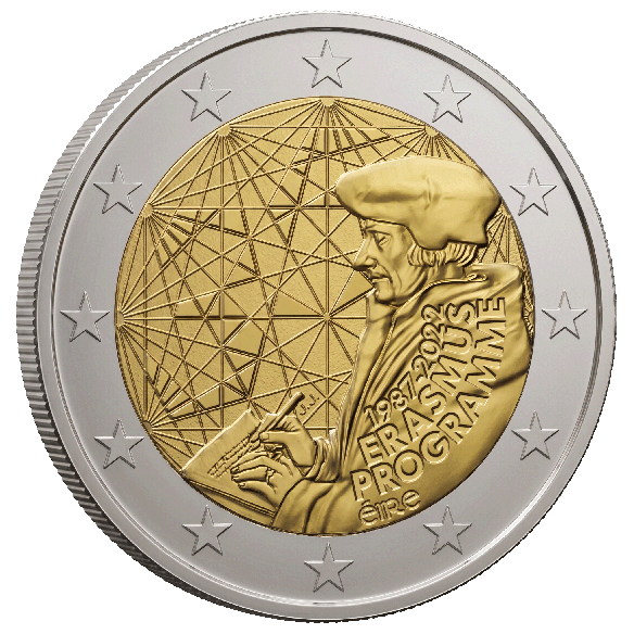 Монета 2 Euro Ірландія 2022 - 35 років програми «Еразм» | Coinshop
