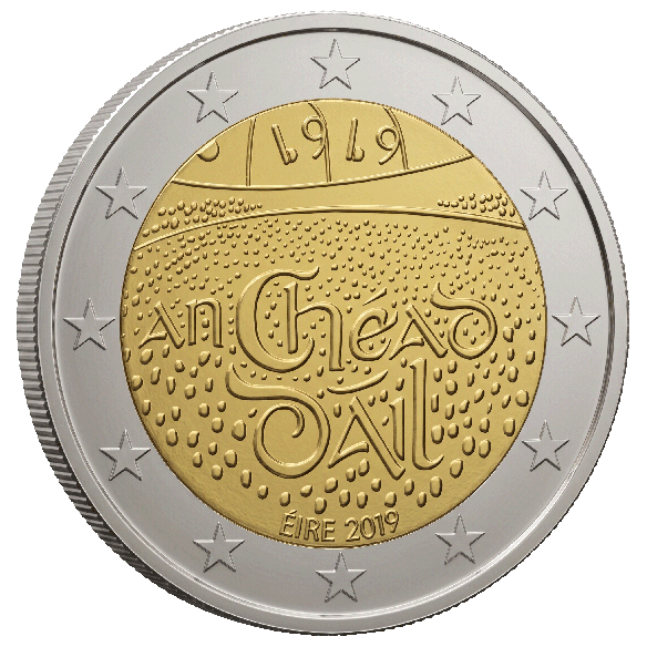Монета 2 Euro Ірландія 2019 - 100-річчя - Перша зустріч Дейла Ейреана | Coinshop