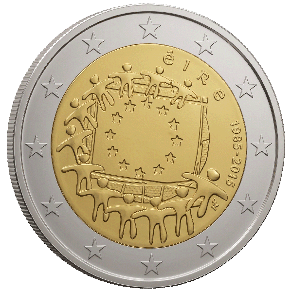 Монета 2 Euro Ірландія 2015 - 30 років прапора ЄС | Coinshop